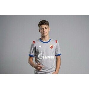 Macron Red Star Belgrade Jersey Youth M JR XXS Grey Soccer Shirt Gazprom Read
